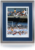 John Barnes England Legend Hand Signed Maracana Goal 23x19" Framed Montage COA