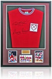 Geoff Hurst and Martin Peters West Ham United Legends Hand Signed Retro Shirt COA