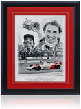John Watson Formula 1 Racing legend Hand Signed F1 16x12'' Montage AFTAL COA