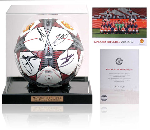 Manchester United 2015/16 Squad Hand Signed Ball Football FA Cup Winners Club COA