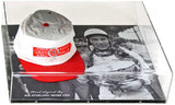 Stirling Moss Hand Signed Ferrari Formula 1 Baseball Cap Display AFTAL COA