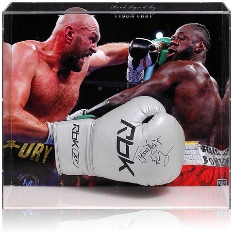 Tyson Fury Boxing Legend Hand Signed Glove Acylic Display AFTAL COA
