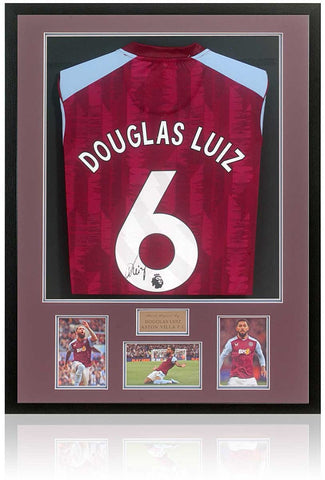Douglas Luiz Aston Villa Hand Signed Football Shirt AFTAL COA