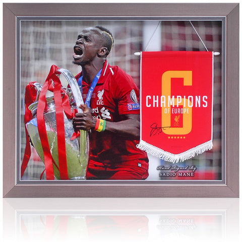 Sadio Mane Liverpool Legend Hand Signed Champions of Europe 2019 Presentation COA