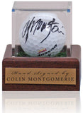 Colin Montgomerie Golf Legend Hand Signed Golf Ball Display AFTAL COA