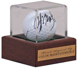 Colin Montgomerie Golf Legend Hand Signed Golf Ball Display AFTAL COA