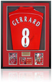 Steven Gerrard Liverpool Legend Hand Signed Framed Shirt AFTAL  COA