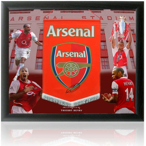 Thierry Henry Arsenal Legend Hand Signed Large Pennant Presentation AFTAL COA