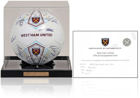 West Ham United 2018/19 Squad Hand Signed Size 5 Football Ball Club COA