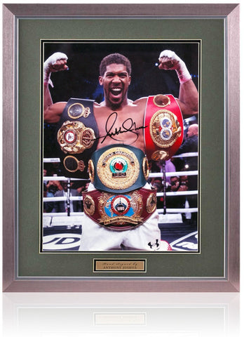 Anthony Joshua Boxing Legend Hand Signed 16x12'' Photograph AFTAL COA