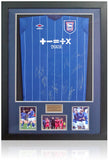 Ipswich Town FC 2024/25 Squad Hand Signed by 13 Football Shirt Display AFTAL COA