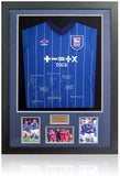 Ipswich Town FC 2024/25 Squad Hand Signed by 8 Football Shirt Display AFTAL COA