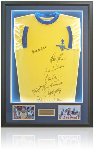 Arsenal 1971 Double Winners Squad LED Lit Shirt Hand Signed by 8 COA
