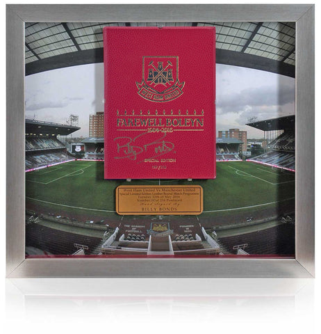Billy Bonds West Ham Legend Hand Signed Leather Bound Final Boleyn Programme