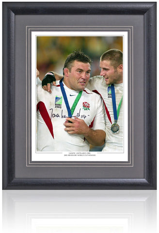 Jason Leonard OBE Hand Signed England Rugby 16x12'' Photograph AFTAL COA