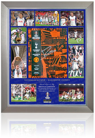 Brennan Johnson Tottenham Hotspur Hand Signed Europa League Programme Display COA