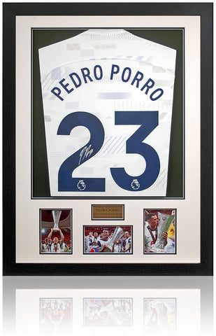 Pedro Porro Tottenham Hotspur Europa League Winner Hand Signed Shirt COA