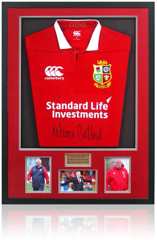 Warren Gatland British and Irish Lions Legend Hand Signed Rugby Shirt COA