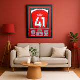 Declan Rice Arsenal Hand Signed Framed Home Football Shirt AFTAL COA