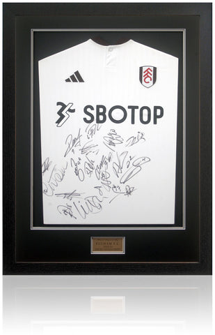 Fulham FC 2023/24 Squad Hand Signed Framed Home Shirt AFTAL COA