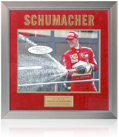 Michael Schumacher Formula 1 Racing Legend Hand Signed F1 Presentation AFTAL COA