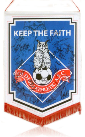 Oldham Athletic AFC Hand Signed 2010/11 Squad Large Pennant AFTAL COA