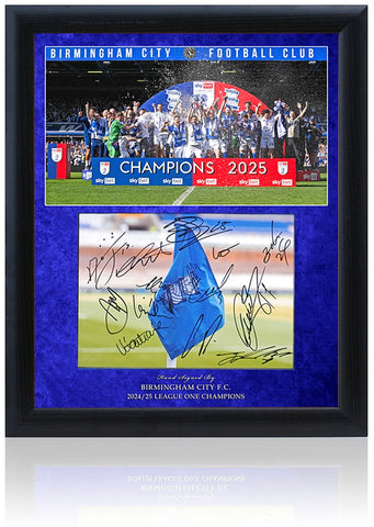 Birmingham City FC 2024/25 Promotion Winners Hand Signed Presentation with COA