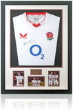 Maro Itoje Hand Signed England Rugby Shirt ? Framed Display with AFTAL COA