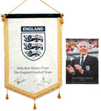 Sven-Goran Eriksson and Tord Grip Signed England Pennant with Programme COA