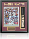 Sir Viv Richards Signed Mini Bat Display Framed Cricket Memorabilia COA
