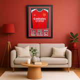 Bukayo Saka Arsenal Hand Signed Framed Home Football Shirt AFTAL COA