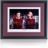 Billy Bonds and Trevor Brooking West Ham United Legends Hand Signed 16x12'' Photo COA