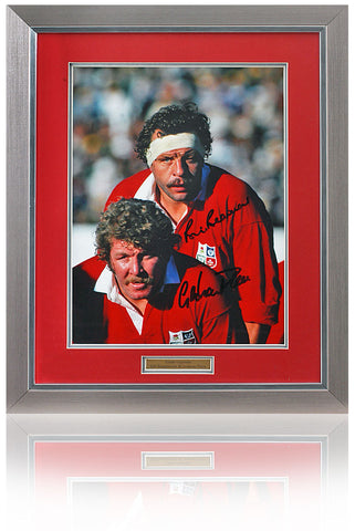 Bill Beaumont and Graham Price Lions Legends Hand Signed 23x19'' Rugby Presentation