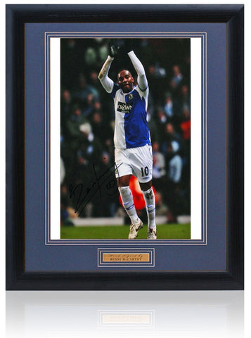 Benni McCarthy Blackburn Rovers Hand Signed 16x12'' Photograph AFTAL COA