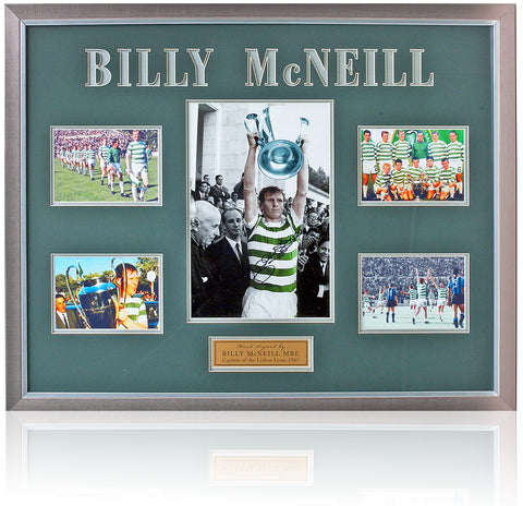 Billy McNeill Celtic Lisbon Lions Hand Signed Large Presentation AFTAL COA