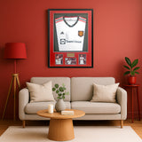 Bruno Fernandes Manchester United Captain Hand Signed Framed Away Shirt COA