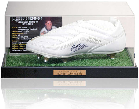 Darren Anderton Hand Signed Tottenham Hotspur Football Boot Presentation AFTAL