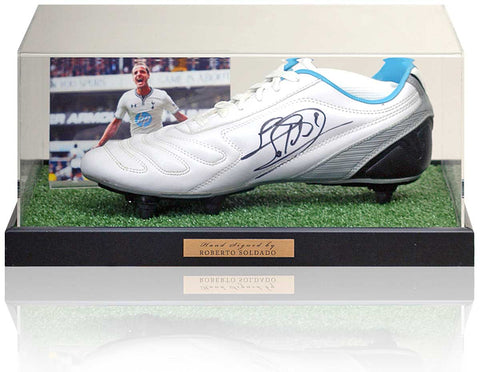 Roberto Soldado Tottenham Hotspur Hand Signed Football Boot Display AFTAL COA