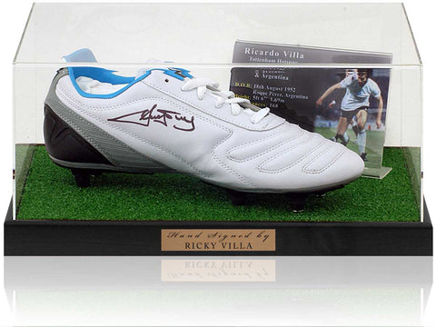 Ricky Villa Tottenham Hotspur Legend Hand Signed Football Boot Display COA