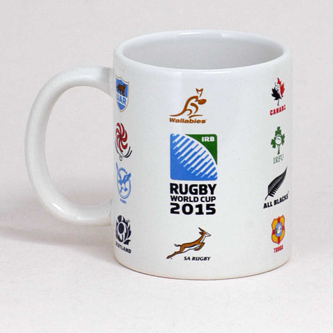 Official IRB Rugby World Cup 2015 Competing Countries Logo Mug Brand New Boxed
