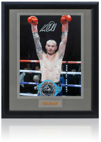Kevin Mitchell Boxing Legend Hand Signed 23x19” Framed Photograph COA