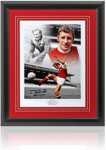 Terry Neill Arsenal Legend Hand Signed 16x12'' Montage AFTAL COA