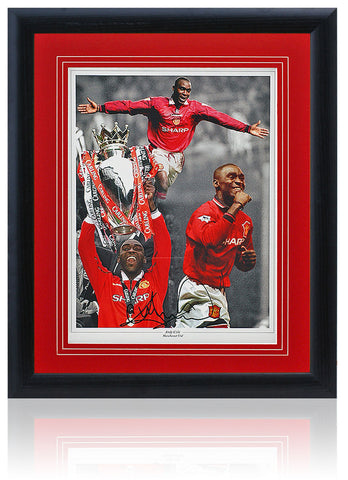 Andy Cole Manchester United Legend Hand Signed 16x12" Montage AFTAL COA