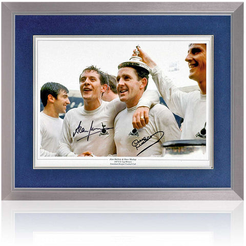 Mackay and Mullery Hand Signed Tottenham 1967 FA Cup 16x12" Photograph COA