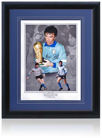 Dino Zoff Hand Signed Italy 1982 World Cup Winning Legend Montage COA