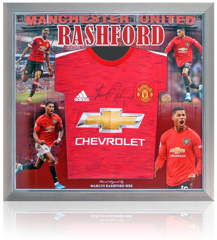 Marcus Rashford Manchester United Hand Signed Shirt Presentation AFTAL COA