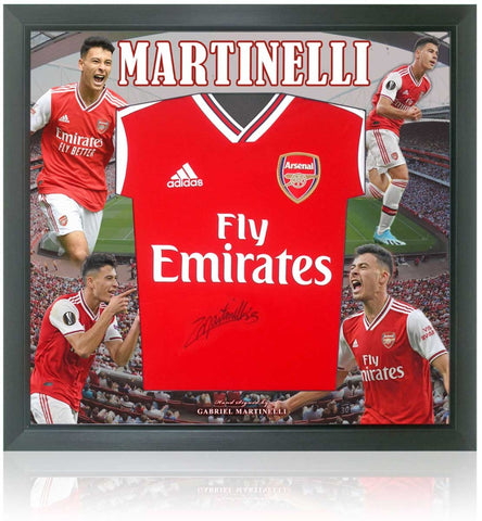 Gabriel Martinelli Arsenal Hand Signed Shirt Presentation AFTAL COA