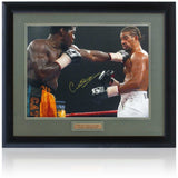 Carl Thompson Boxing Legend Hand Signed 16x12” vs Haye Photograph AFTAL COA