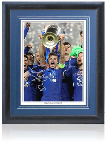 Cesar Azpilicueta Chelsea Champions of Europe Captain Hand Signed Photograph AFTAL COA