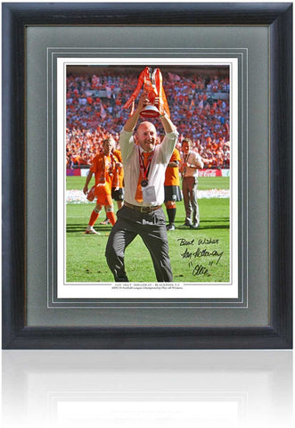 Ian Holloway Blackpool Legend Hand Signed 2010 Play Off Winners 16x12'' Photograph COA